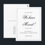 Carte Postale Adventure Attend une nouvelle adresse Moving Faire<br><div class="desc">Cette simple carte postale mobile en noir et blanc présente un design classique avec un script élégant. Ce changement minimaliste d'adresse carte postale faire-part dispose d'une bordure encadrée et des nouvelles de votre grand déménagement. Le verso de cette carte postale de faire-part d'adresse simple comporte un message modifiable sur mesure...</div>