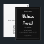 Carte Postale Adventure Attend une nouvelle adresse Moving Faire<br><div class="desc">Cette simple carte postale mobile en noir et blanc présente un design classique avec un script audacieux. Ce changement minimaliste d'adresse carte postale faire-part dispose d'une bordure encadrée et des nouvelles de votre grand déménagement. Le verso de cette carte postale de faire-part d'adresse simple comporte un message modifiable sur mesure...</div>