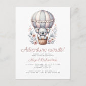 Carte Postale Adventure Await Koala Bear Baby shower de ballon (Devant)