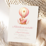 Carte Postale Adventure Await Teddy Bear Girl Baby shower<br><div class="desc">Cette jolie carte postale d'invitation au baby shower présente un ours en peluche douce à l'aquarelle reposant dans une montgolfière rayée rose avec des fleurs roses autour du panier, au-dessus des mots "L'aventure attend!" en écriture rétro rose. Personnalisez le texte avec le nom de la maman-to-be dans le script et...</div>