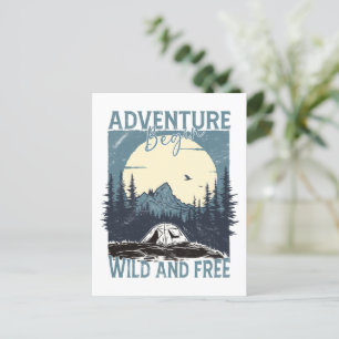Carte Postale Adventure Begin - Wild and Free