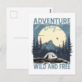 Carte Postale Adventure Begin - Wild and Free (Devant / Derrière)