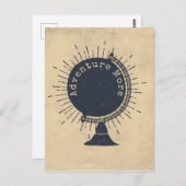 Carte Postale Adventure More Hipster Globe (Devant / Derrière)