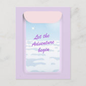 Carte Postale Adventure start bleu ciel fenêtre avion (Devant)