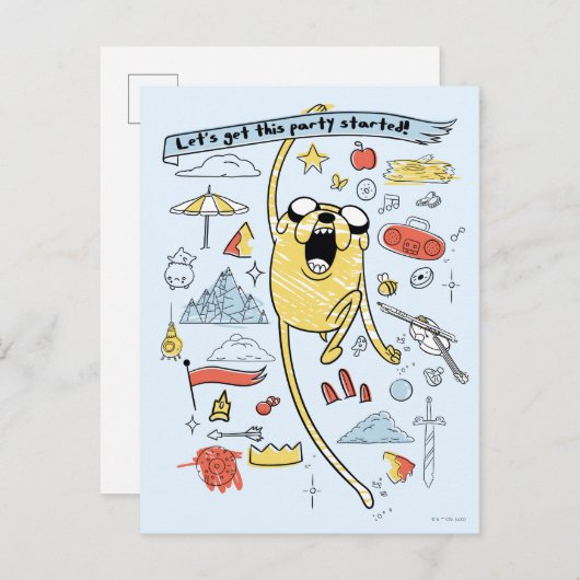 Carte Postale Adventure Time | Party Jake Sketch (Devant / Derrière)