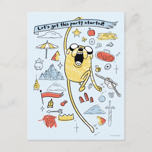 Carte Postale Adventure Time | Party Jake Sketch (Devant)