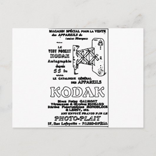 Carte Postale Advert Kodak vintage (Devant)