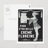 Carte Postale Advertisement, crème floreine (Devant / Derrière)