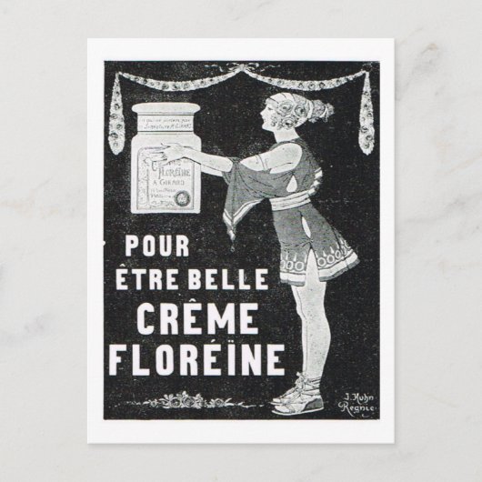 Carte Postale Advertisement, crème floreine (Devant)