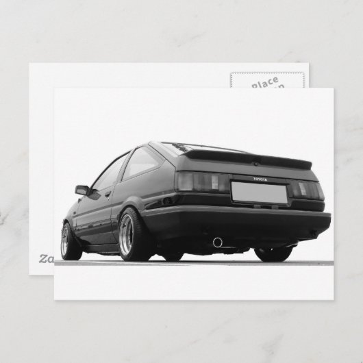 Carte Postale AE86 noir et blanc (Devant / Derrière)