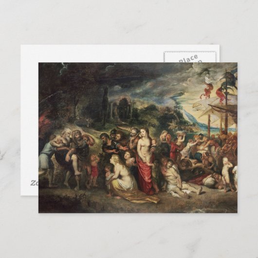 Carte Postale Aeneas se prépare à conduire les Trojans en exil (Devant / Derrière)