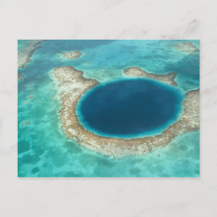 Carte Postale Aerial view of Blue Hole, sailboat anchored