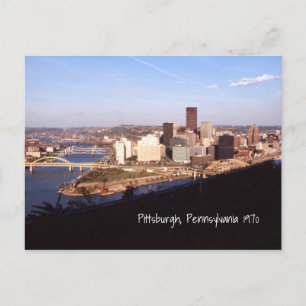 Carte Postale Aérien Pittsburgh Pennsylvania City & Bridges 1970