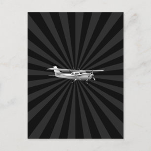 Carte Postale Aéronef Cessna Silhouette Flying Black Burning