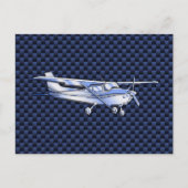 Carte Postale Aéronef Classique Chrome Cessna Flying Carbon Fibr (Devant)