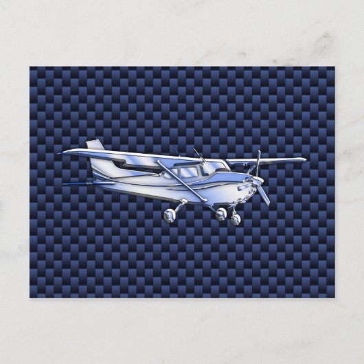 Carte Postale Aéronef Classique Chrome Cessna Flying Carbon Fibr (Devant)