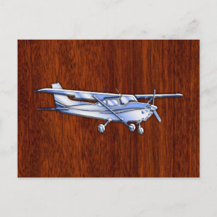 Carte Postale Aéronef Classique Chrome Cessna Flying Mahogany