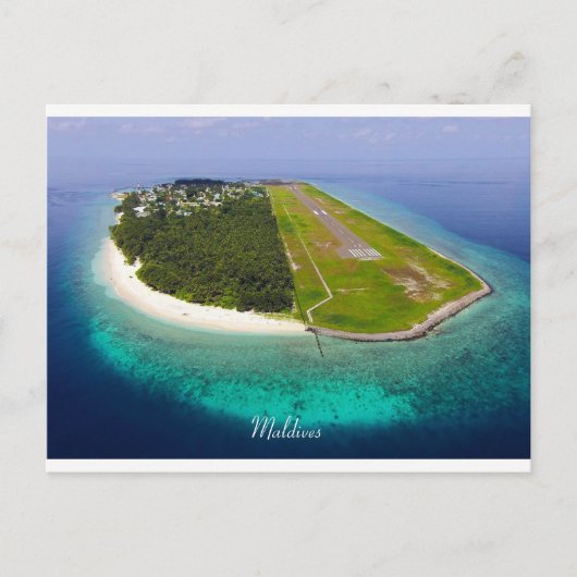 Carte Postale Aéroport de Dharanvandhoo, Maldives (Devant)