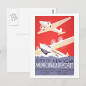 Carte Postale Aéroports De New York (Devant / Derrière)