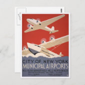 Carte Postale Aéroports municipaux, 1936 (Devant / Derrière)