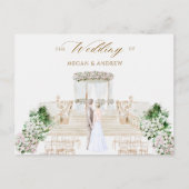 Carte Postale Aesthétique élégante couleur d'aquarelle de mariag (Devant)