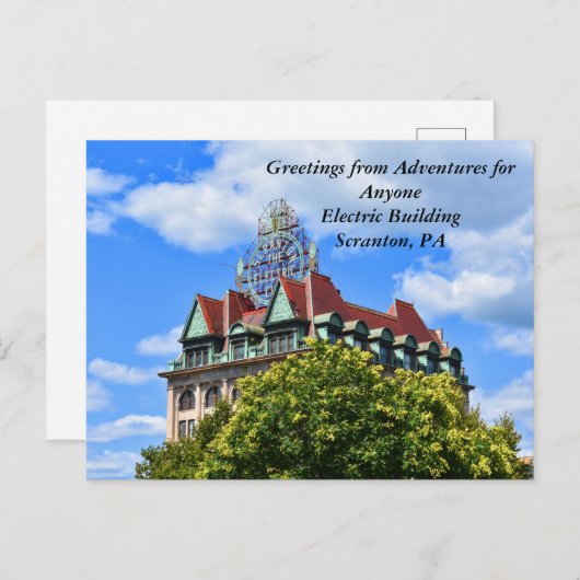 Carte postale AFA; Bâtiment électrique, Scranton, (Devant / Derrière)