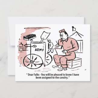 Carte Postale Affecté au Calvaire, Humour de l'armée, Vintage am