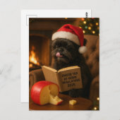 Carte Postale Affenpinscher 'Cheese Tax' Christmas postcard (Devant / Derrière)