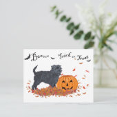 Carte Postale Affenpinscher Halloween (Debout devant)