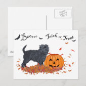 Carte Postale Affenpinscher Halloween (Devant / Derrière)