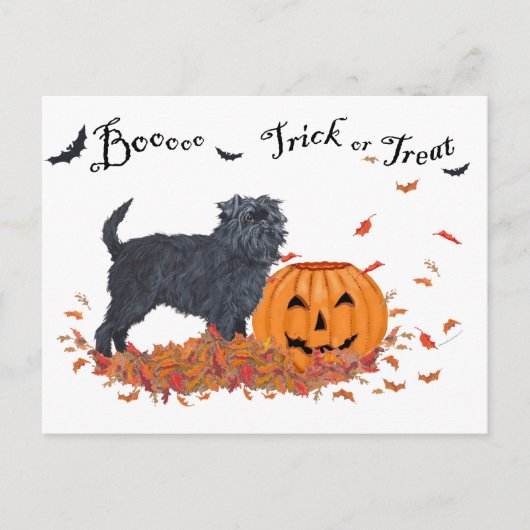 Carte Postale Affenpinscher Halloween (Devant)
