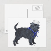 Carte Postale Affenpinscher Marin (Devant / Derrière)