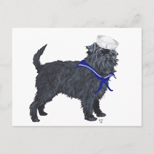 Carte Postale Affenpinscher Marin (Devant)