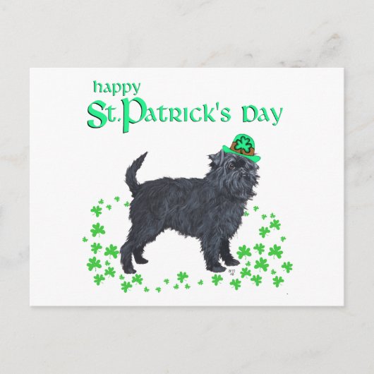 Carte Postale Affenpinscher Saint-Patrick (Devant)