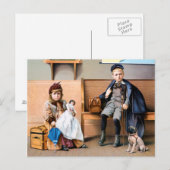 CARTE POSTALE AFFICHAGE SUR LA ROUTE FERROVIAIRE, 1898 (Devant / Derrière)