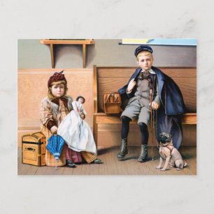 CARTE POSTALE AFFICHAGE SUR LA ROUTE FERROVIAIRE, 1898