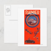 Carte Postale Affiche 2 de la publicité du mont Rainier (Devant / Derrière)