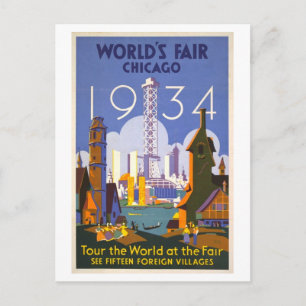 Carte Postale Affiche ancienne de la Foire mondiale de Chicago (