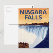 Carte Postale Affiche ancienne des chutes du Niagara (Devant / Derrière)