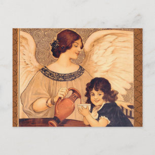 Carte Postale Affiche Antique d'Ange au Chocolat Français : Art