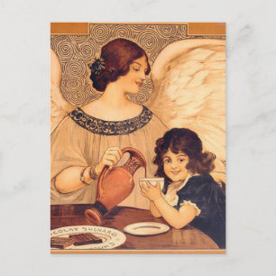 Carte Postale Affiche Antique d'Ange au Chocolat Français : Art