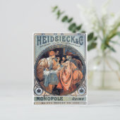 Carte Postale affiche art déco mucha Heidsieck & G (Debout devant)