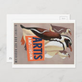 Carte Postale Affiche Artis Zoo Amsterdam Penguins 1947 (Devant / Derrière)