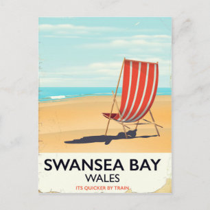 Carte Postale Affiche balnéaire de Swansea Bay Wales