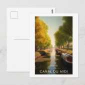 Carte Postale Affiche Canal du midi - France - illustration (Devant / Derrière)