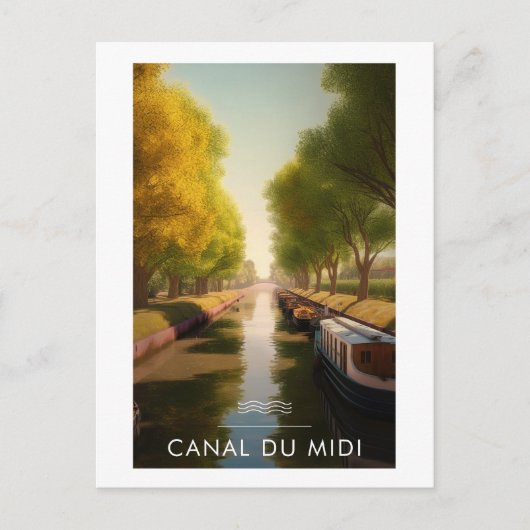 Carte Postale Affiche Canal du midi - France - illustration (Devant)