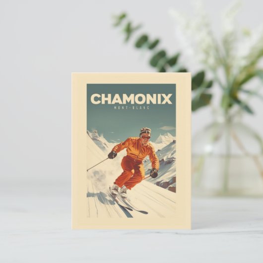 Carte Postale Affiche Chamonix - France - Mont-blanc illustratio (Debout devant)