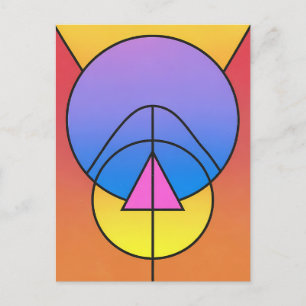 Carte Postale Affiche colorée de cercles géométriques abstraits