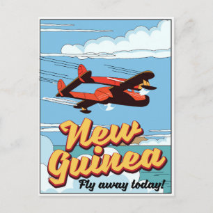 Carte Postale Affiche d'aventure en Nouvelle-Guinée.
