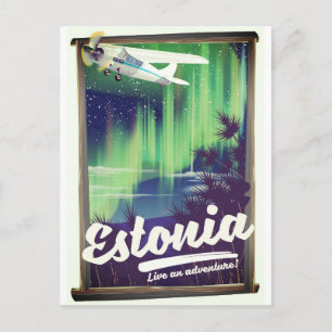 Carte Postale Affiche d'aventure sur les aurores boréales en Est